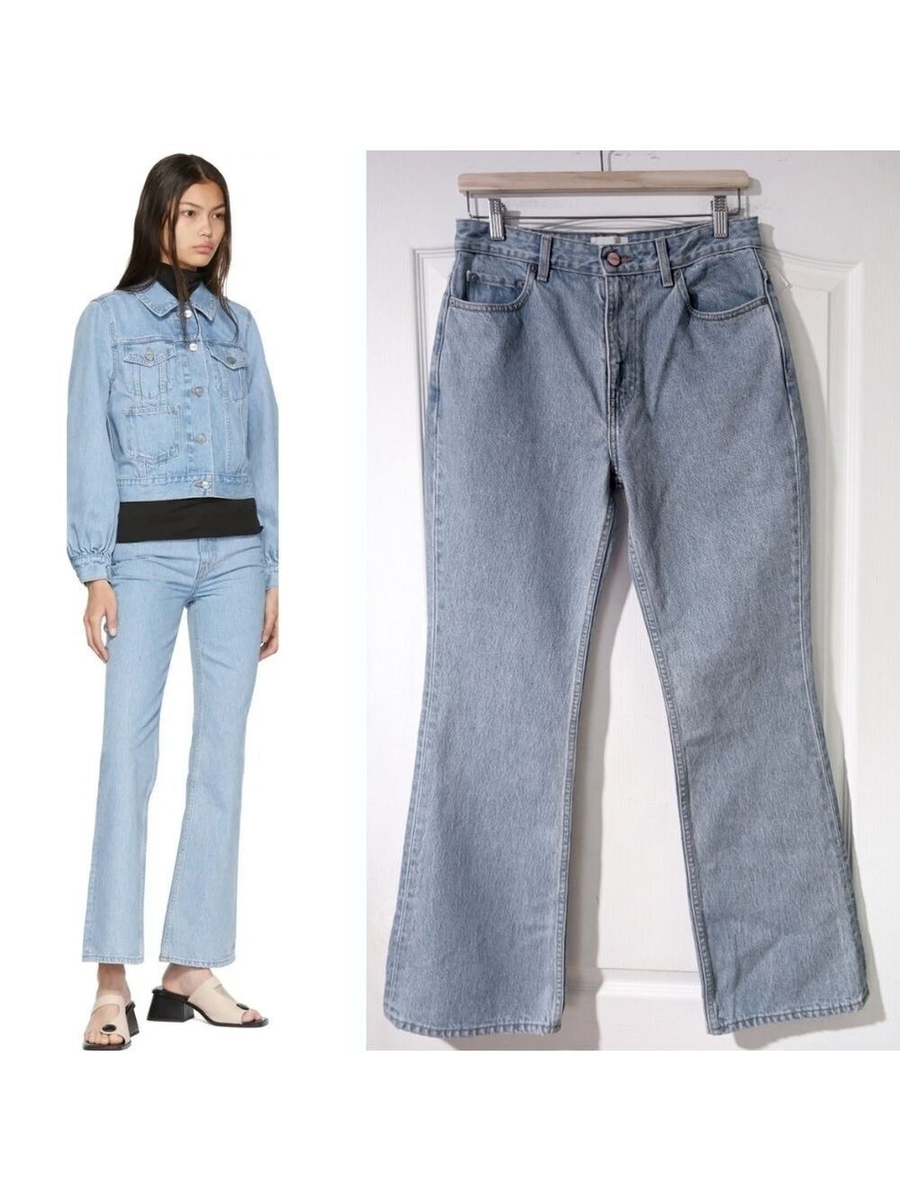 NWT Ganni | Betzy Bootcut Jeans In Light Blue Stone (29/32)